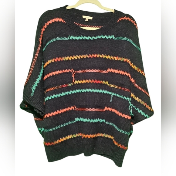 JODIFL EUC Large Navy Sweater with Colorful Accents - Picture 1 of 4